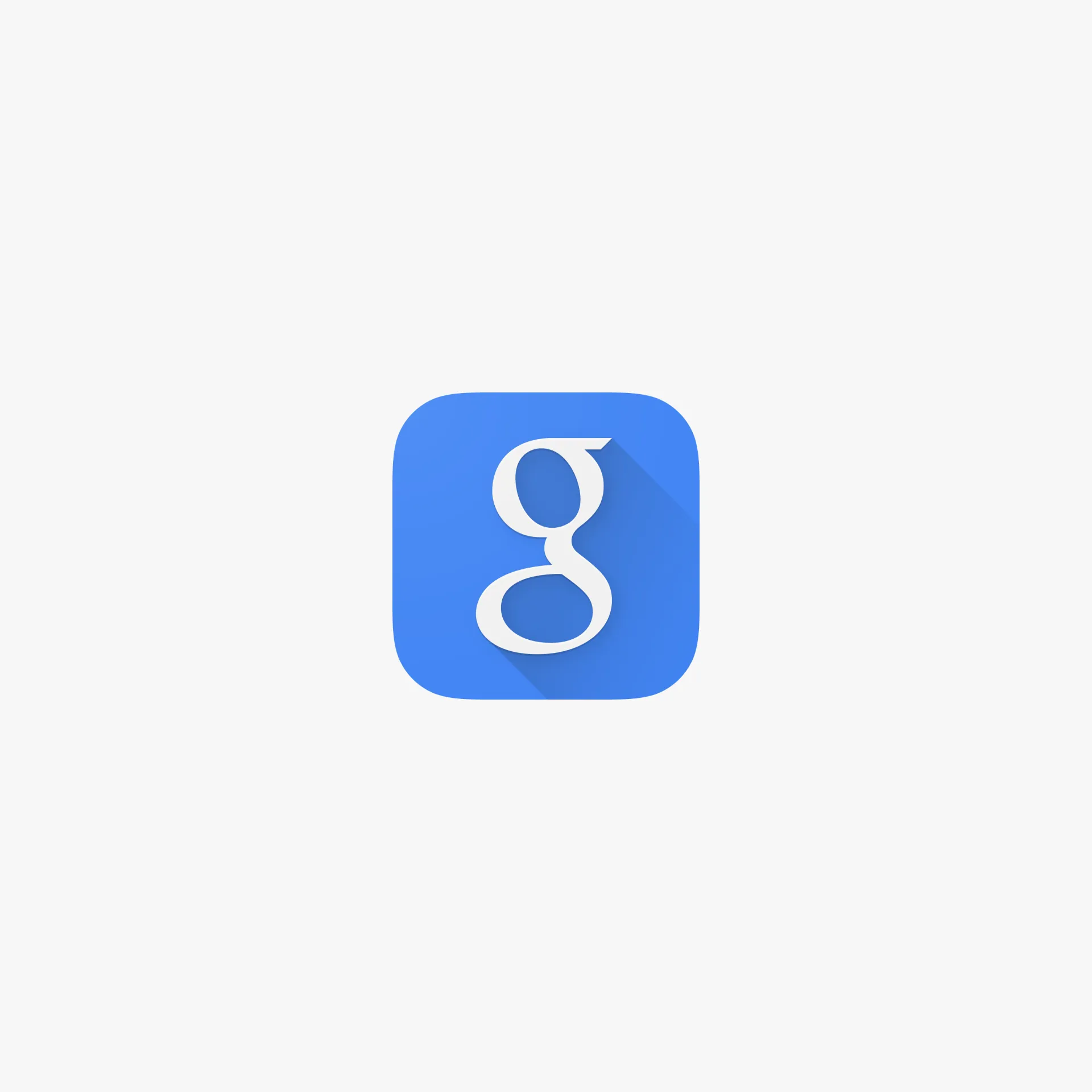 The Google app icon, a white lowercase g on a blue rounded square
